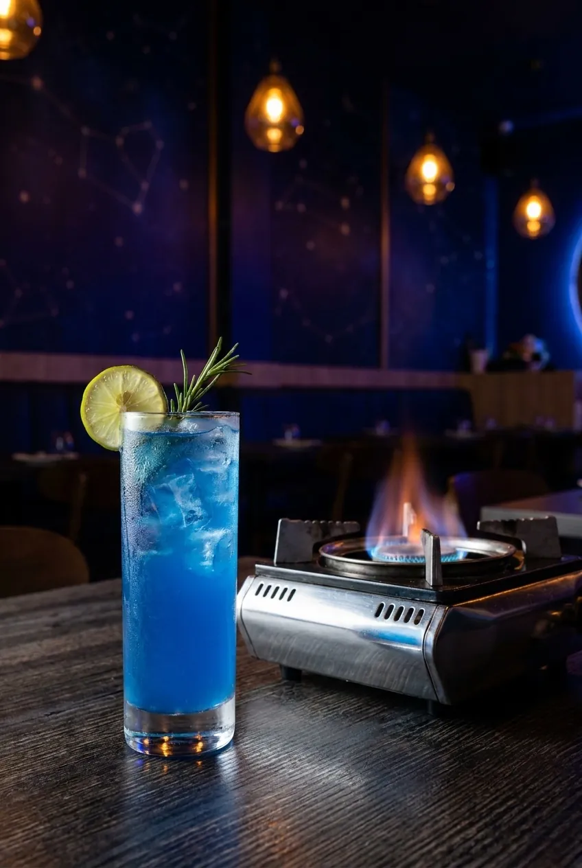 glowing blue mocktail